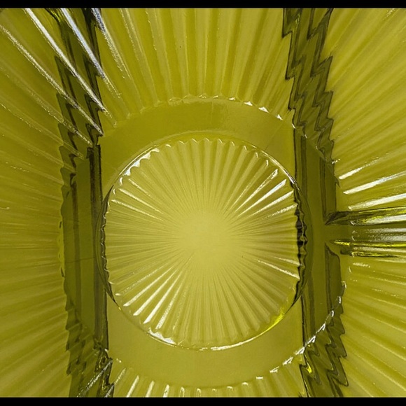 Vintage Indiana Depression Glass 1960s Divided Round Sawtooth Serving Platter - Picture 3 of 5